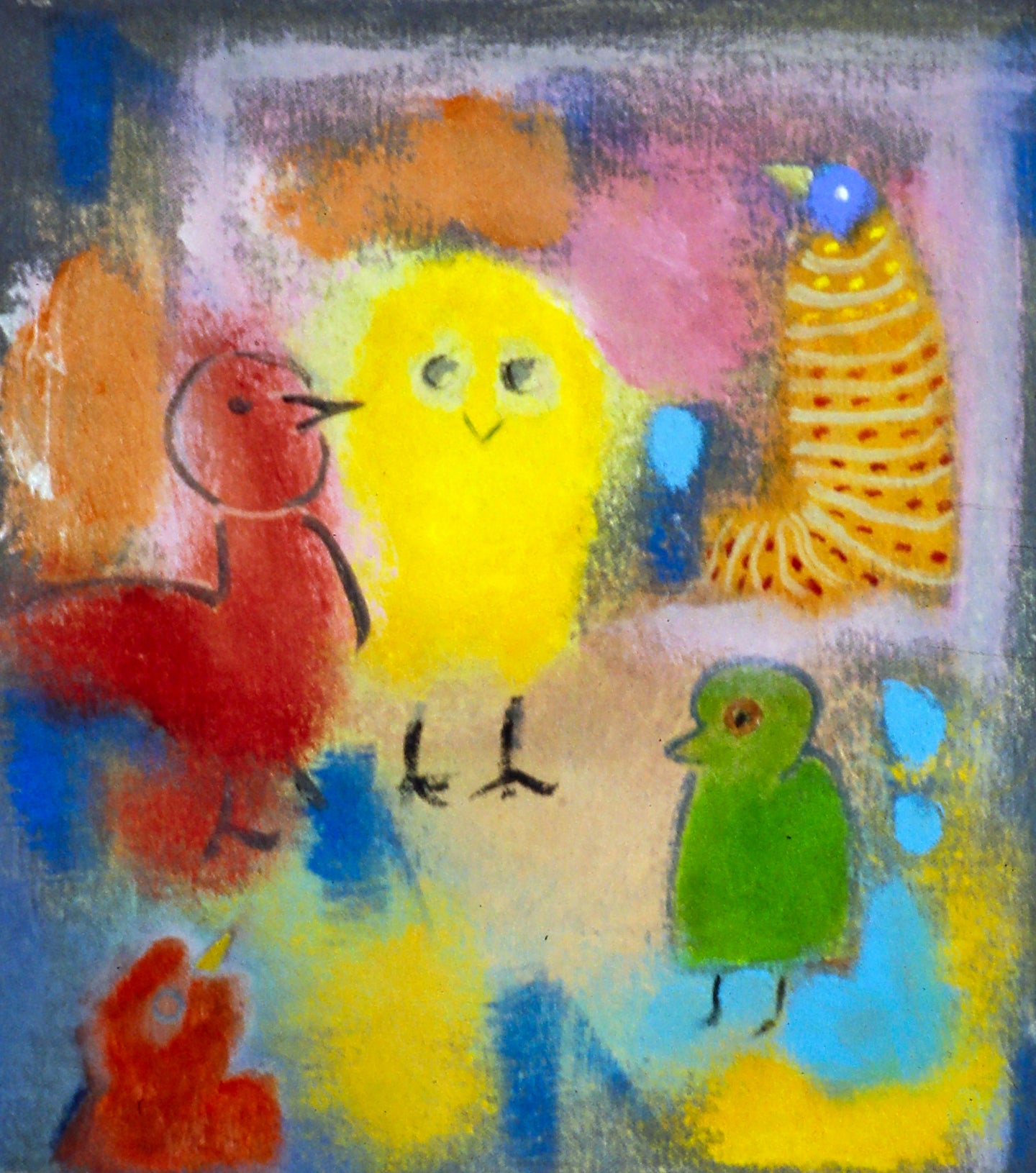 AA - 5 Birds Discussing Schubert's Trout Quintet © 1999 12 x 12 fine art print