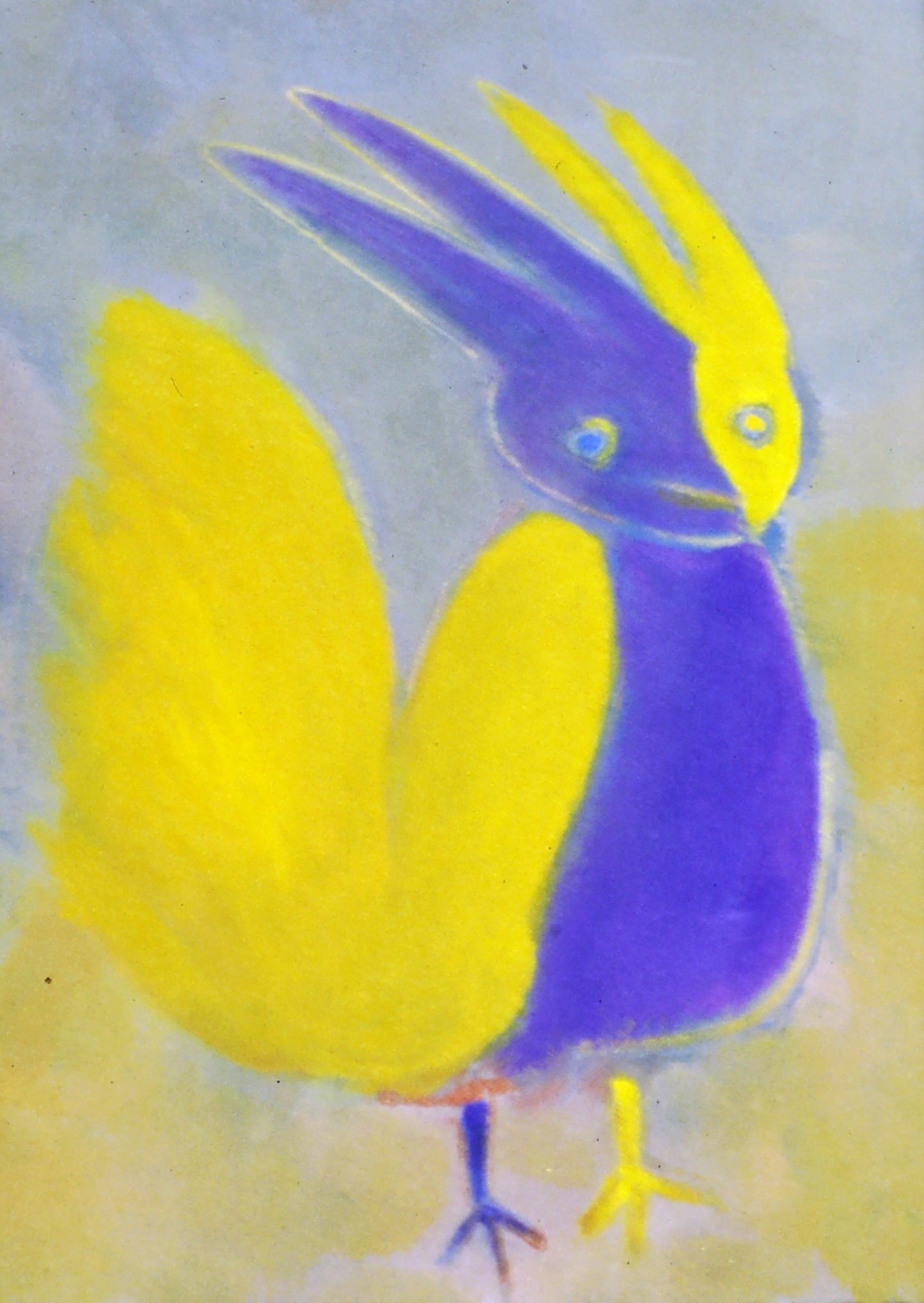 AA - Bird Balanced Between Yellow and Blue © 1999 11 x 18 fine art print