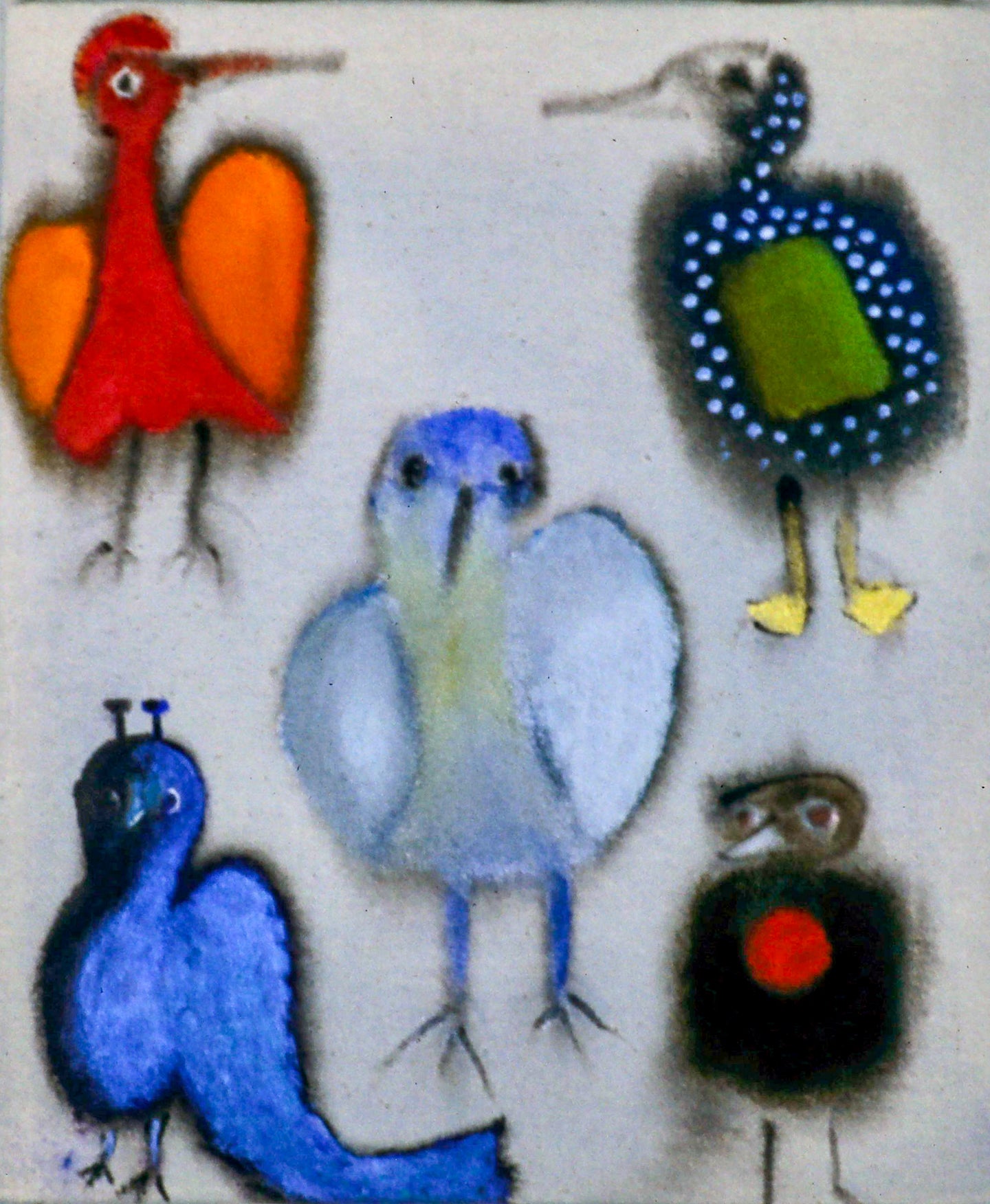 AA - Five Easy Birdies 11 x 13 Fine Art Print