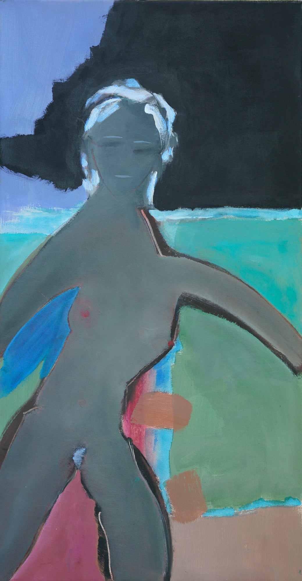 Girl Near Water 38 x 20 inches