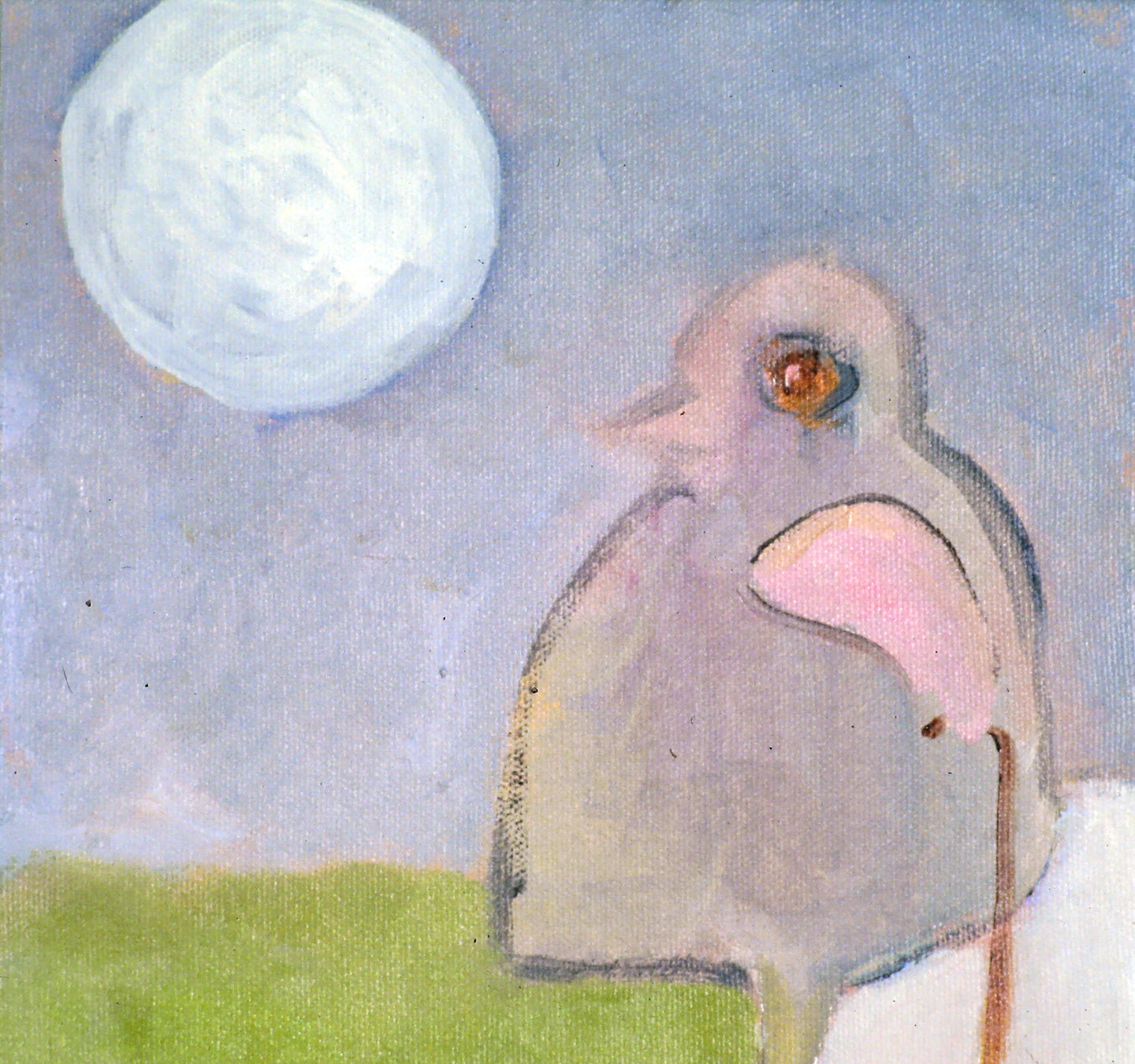 AA - Obese Bird Watching an Obese Moon © 2004 8 x 8  Fine Art Print