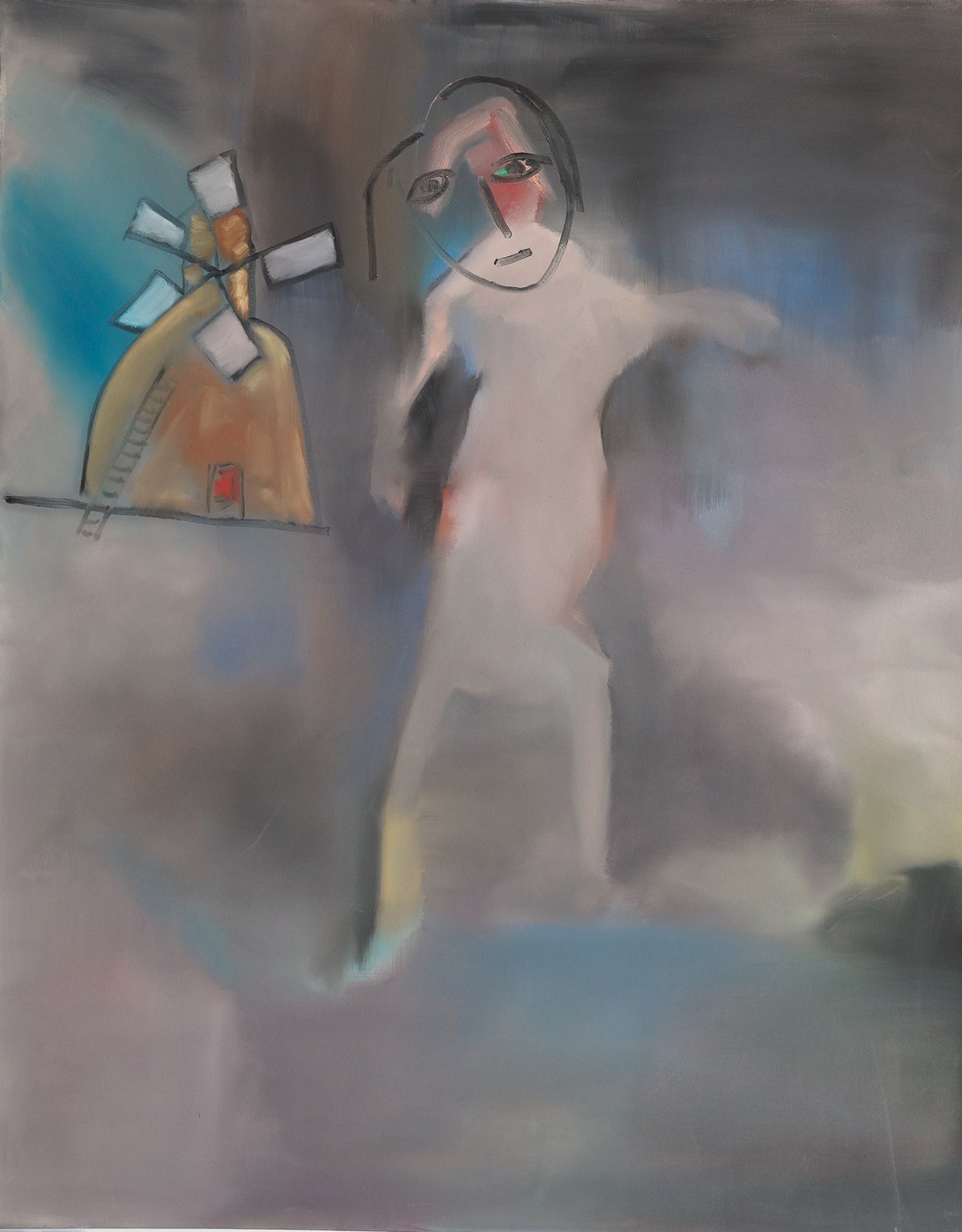 Figure with Windmill 60 x 48