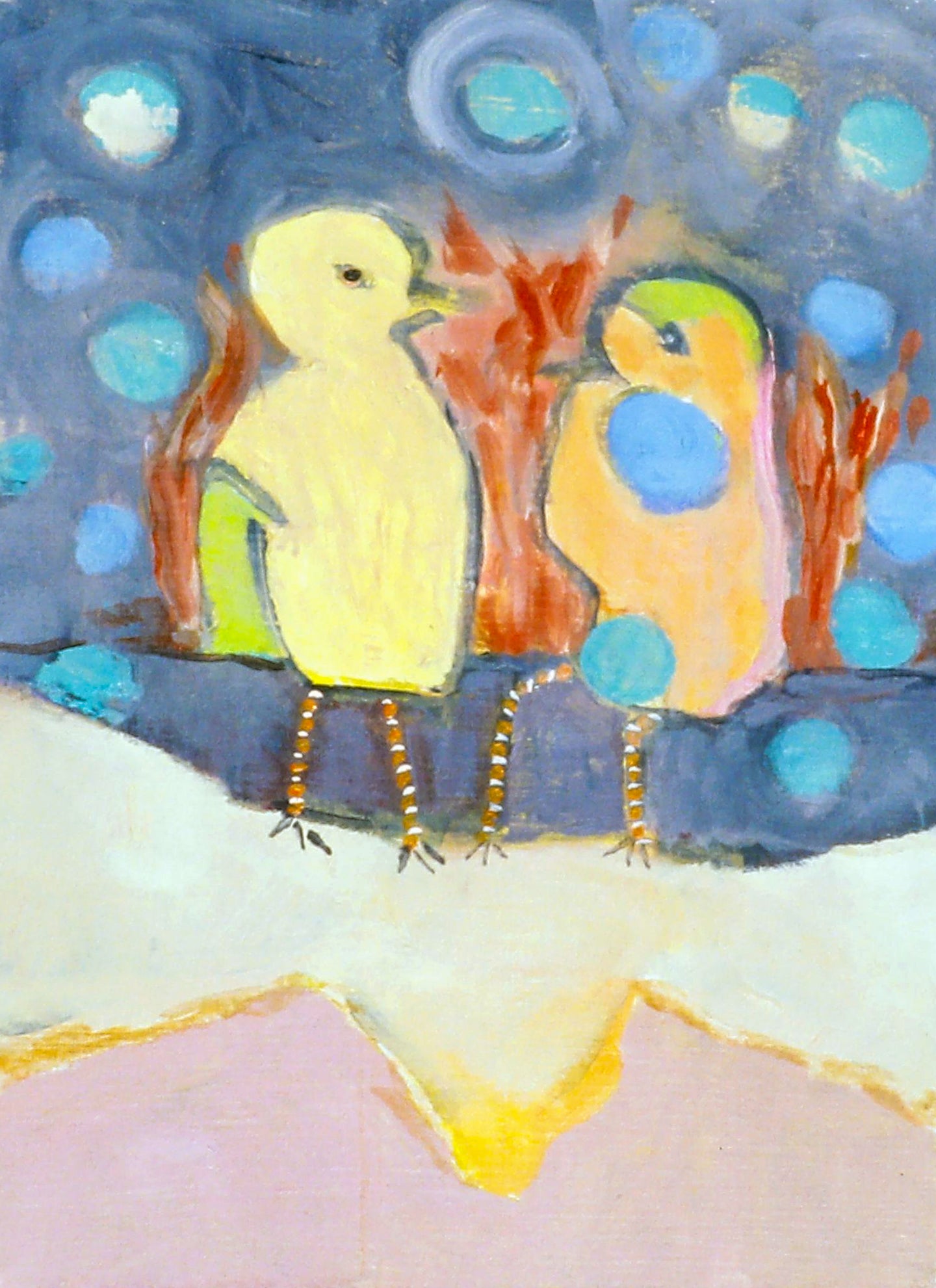 AA - Two Birds Discussing Burning Questions © 2005 12 x 9 Fine Art Print