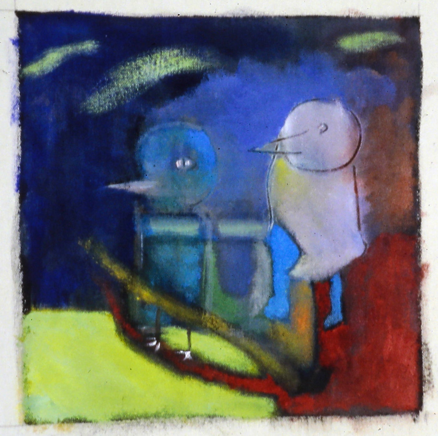 AA - Two Birds Facing the Night © 2003 12 x 12  Fine Art Print