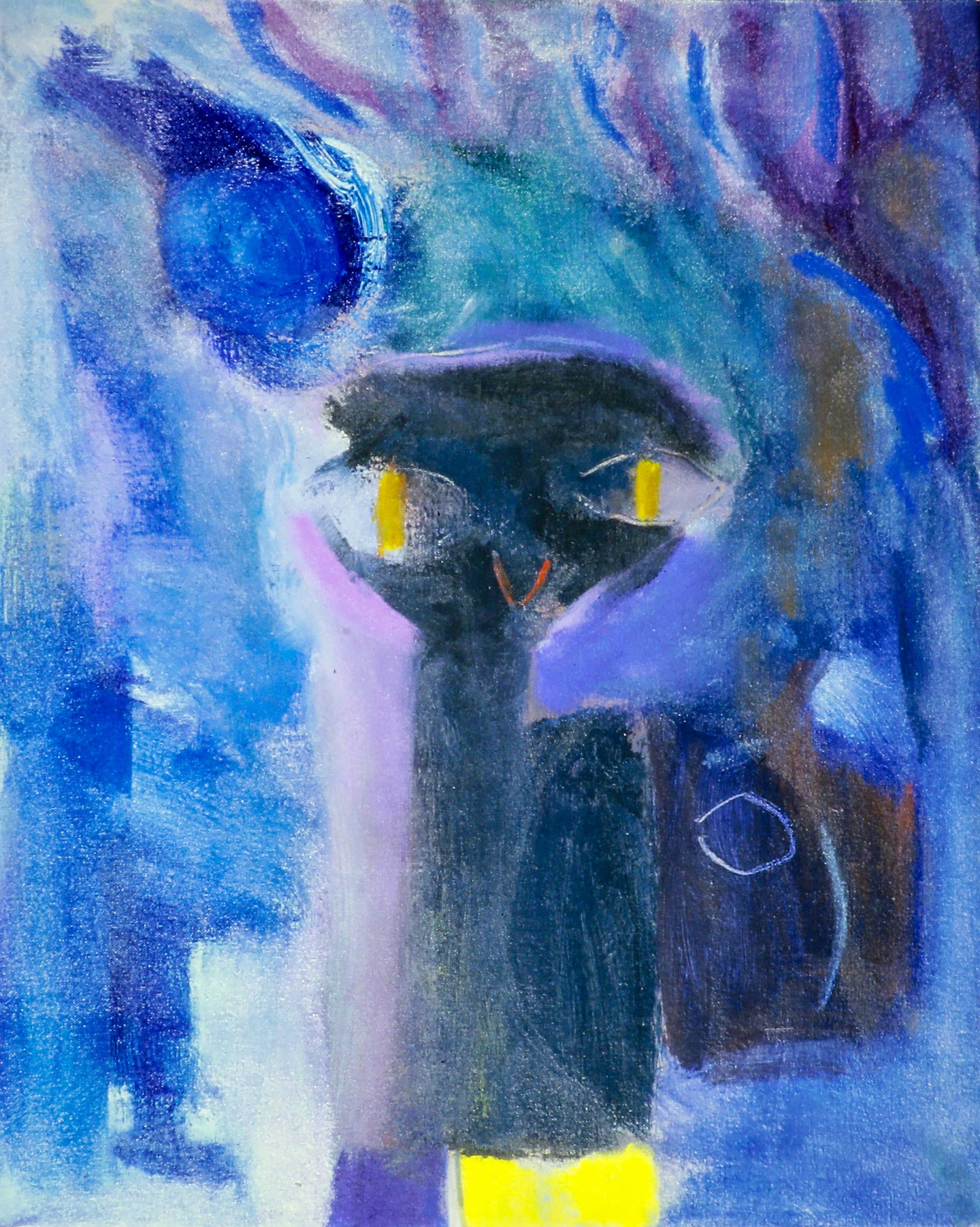 AA - Young Owl with Blue Moon © 1999 20 x 16 Fine Art Print